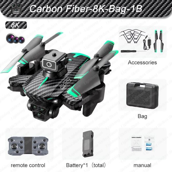 e8c33a34b46fb6eb New KY605S RC Drone 8K Professinal With Three Camera Wide Angle Optical Flow Localization Four-way Obstacle Avoidance Quadcopter