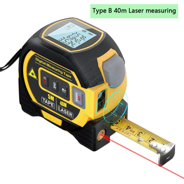 3in1 Measuring Laser Distance Meter Digital Electronic Roulette Stainless Tape Measure