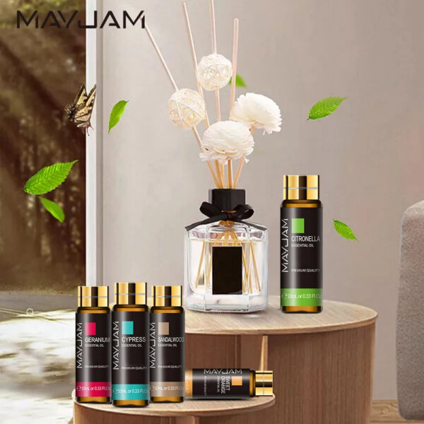 e8d8ee4223ee895b MAYJAM with Dropper 10ml Essential Oil For Humidifier Diffusers Lavender Eucalyptus Vanilla Sandalwood Camphor Aromatic Oil Gift