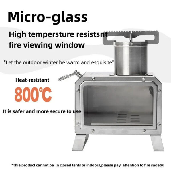 e8df796b1c2341a9 MOUNTAINHIKER Portable Firewood Square Stove Stainless Steel Outdoor Fire Heater Stove Picnic Hiking Camping Wood Burner Stove