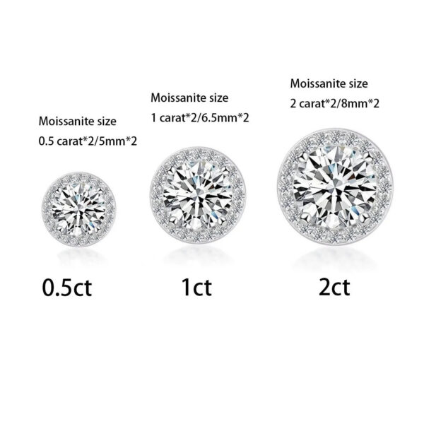 e902539de5926272 925 Sterling Silver 0.5/1/2 Carat Moissanite Round Earrings Engagement Wedding Daily Work Party Travel Luxurious Gift For Women