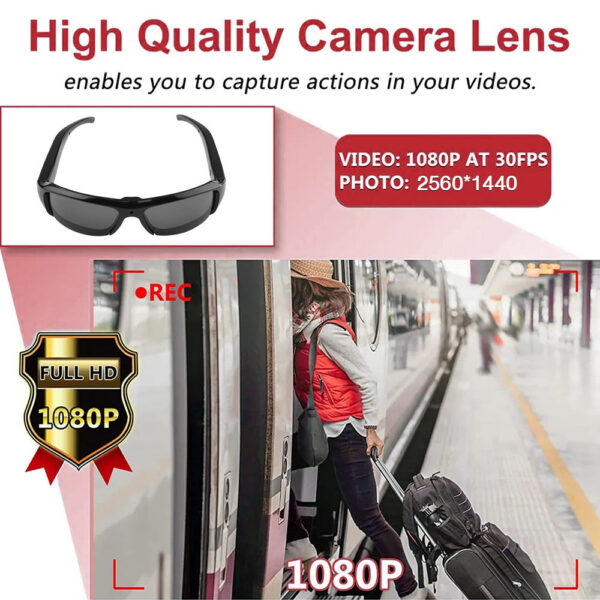 e905ae1c43ea0fe5 1080p HD Mini Glasses Portable DVR Video Outdoor Sports Camera Recorder Wearable Bike Smart Sunglasses