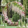 e907b765aadbda0b CEWOR 24pcs Wisteria Hanging Flowers 3.6ft Artificial Vines Fake Garland Silk Flower String for Wedding Party Garden Outdoor Greenery Home Wall Decoration (Purple)