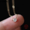 e90e194eed22e0a6 LGKGL Sterling Sier Sparkling Clavicle Chain Choker Simple 5A Zircon Gypsophila Pendant Necklace For Women