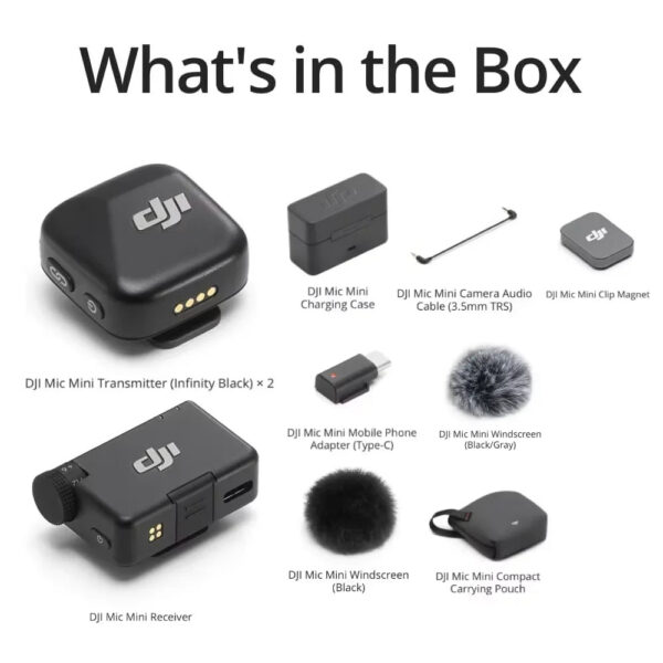 e91145412053e1c1 DJI Mic Mini Wireless Microphone 48-Hour Operation w/ Case Two-Level Active Noise Cancelling