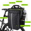 WEST BIKING 3 in 1 Waterproof Bike Trunk Bag MTB Road Bicycle Bag Large Capacity Travel Luggage Carrier Saddle Seat Panniers