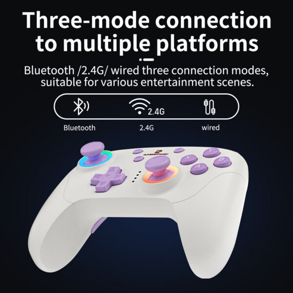 e9175f91ff4d2a5a ANBERNIC RG P01 RGP01 Gamepad Wired Wireless Bluetooth RGB Hall Effect Joystick XBOX Game Controller for PC Android IOS Steam