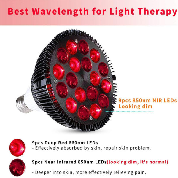 Red Lamp Face 54W 660nm & 850nm Infrared Light Therapy Device For Muscle Joint Pain Relief Skin Health Tools