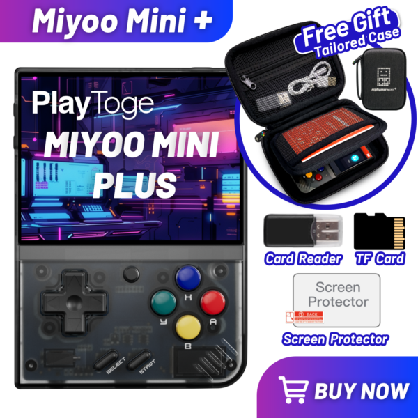e91fb22fdaea2db0 Miyoo Mini Plus Handheld Game Console, 3.5 Inch IPS 640x480 Screen, Support External TF Card, 3000mAh Battery