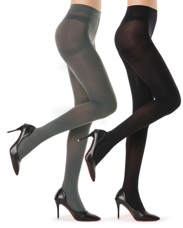 G&Y 2 Pairs Semi Opaque Tights for Women - 40D Microfiber Control Top Pantyhose