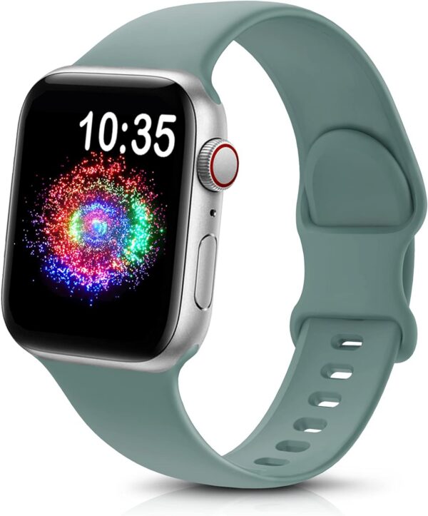 e9220c0c58f99222 TreasureMax Sport Band Compatible with Apple Watch Bands 38mm 40mm 41mm 42mm 44mm 45mm 49mm,Soft Silicone Strap Compatible for Apple Watch Series 9 Ultra 8 7 6 5 4 3 2 1 SE Men Women Grey 38/40/41MM