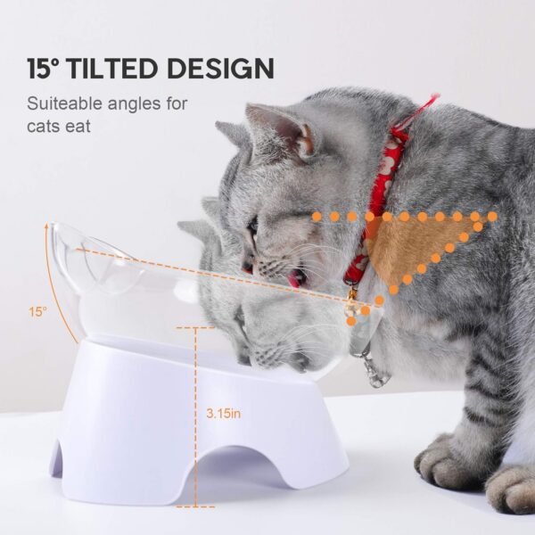 MILIFUN Raised Cat Food Bowls with Stand, Cat Dishes for Food or Water, Cat Tilted Bowl, Pet Dish with Stand