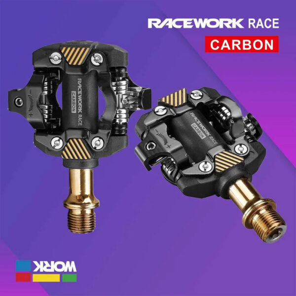 e92f807f05d25cc4 RACEWORK MTB Pedal Self-Locking SPD Pedals Mountain Bike Cleats Bearing Footrest Bicycele Parts