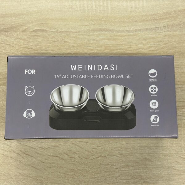 e93a8852d4137666 Cat Bowls - Elevated Cat Food Bowls, Anti Vomiting Cat Bowl Set, Stainless Steel Cat Bowls,Cat Bowls for Food and Water, Raised Cat Bowls for Indoor Cats, Orthopedic Cat Bowl