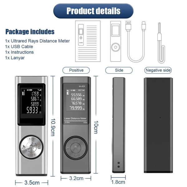 e93b1b893fc52d83 Distance Meter Tape Digital Laser Rangefinder Angle Measure Range Finder Construction Tool