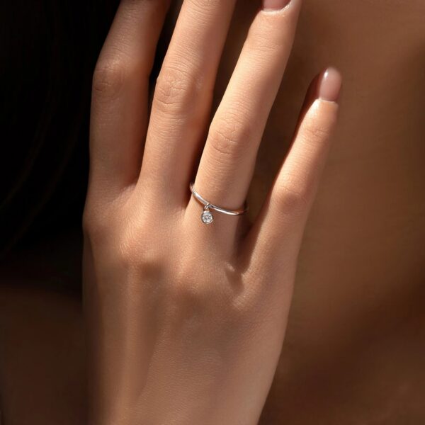 e94af61c7032214b MODIAN D Color Round Moissanite Ring 925 Sterling Silver Small Charms Sparkling Finger Rings For Women Wedding Jewelry Gift