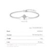 MODIAN 925 Sterling Silver Exquisite Lucky Four Leaf Clover CZ Link Chain Stackable Sweet Bracelet For Women Daily Fine Jewelry