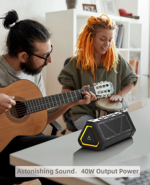 e96d99c9b22c974c MLOVE P3 Outdoor Bluetooth Speaker, 40W Output Power Bluetooth 5.3 Speaker ,Stereo Sound IPX7 Waterproof,Micro SD Card,RGB Light