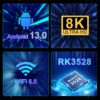 e97a99b7a796f620 Android 13 8K Ultra HD Smart TV Box Wifi6 Fast Stable Transmission Media Player 4GB64GB Large Memory Netflix Youtube ATV MAXA13