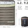 BISINNA Double Sleepinag Bag for Adults Two Person Queen Size Camping Sleeping Bag for All Season Backpacking Hiking Cold Weather with Compression Sack
