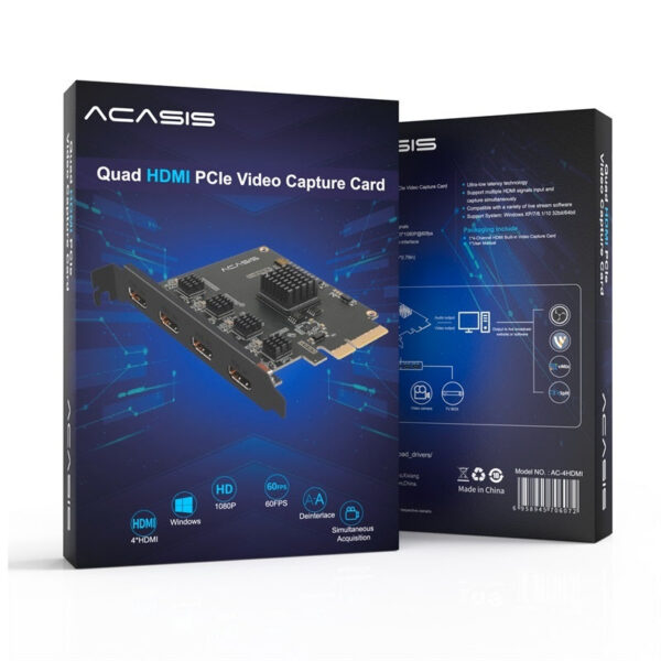 e991c3c8a578910c Acasis 4 Channel HDMI-compatible PCIE Video Capture Card 1080p 60fps OBS Wirecast Live Broadcast Streaming Adapter Quad Ports