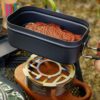 In der Camping-Windschutzscheibe – Herdbauernhof im Freien, Lagerfeuer-Windblock | Tragbarer Edelstahl-Windschutzscheibenring, hitzebeständiges Schild zum Stechen und Kochen