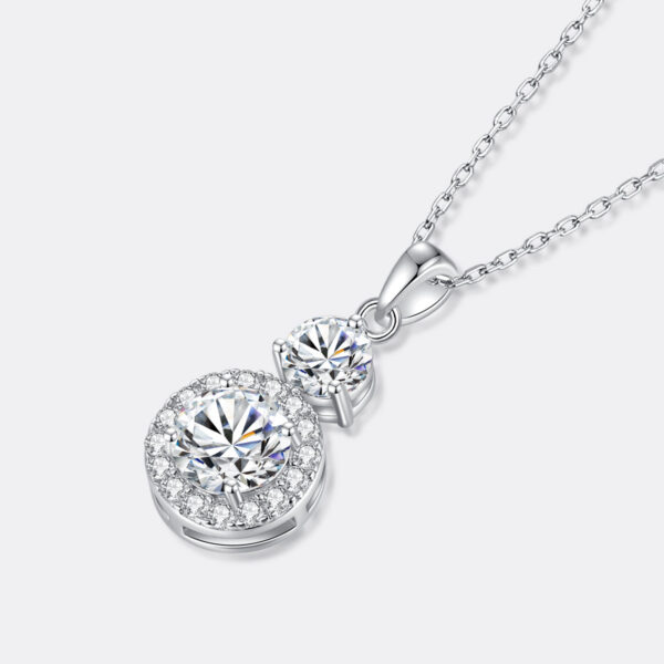 e9c01d9991db6aa6 SP-LAM 2PCS Moissanite 5mm And 6.5mm 1.5CT D Color Diamond Gemstone Pendant Sterling Sier Chain Necklace Women Jewelry
