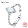 Modian Real Sterg Sier Rings For Women Shining Crown Opal Finger Ring Classic Wedding Statement Jewelry Anel