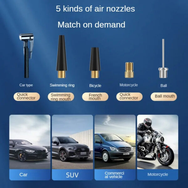e9cb5b892ce27f6b Wireless Air Pump 150psi Touch Screen Portable Electric Tire Inflator For Car Bicycle Motorcycle Mini Air Compressor Injector