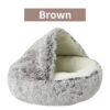 e9ccae74a9526977 Soft Plush with Cover Round Bed Pet Mattress Warm Cat Dog 2 in 1 Sleeping Nest Cave for Small Dogs