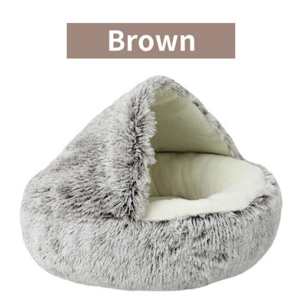 e9ccae74a9526977 Soft Plush with Cover Round Bed Pet Mattress Warm Cat Dog 2 in 1 Sleeping Nest Cave for Small Dogs