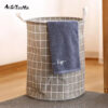 1pc Round Laundry Basket, Portable Dirty Clothes Hamper