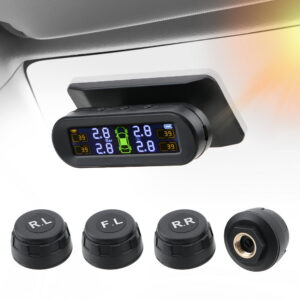 Tire Monitoring System Temperature Warning Fuel Save With 4 External Sensors Solar TPMS Car Tyre Pressure Monitor