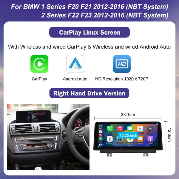 e9e10b5c24359149 1920*720 Multimedia Touch Screen For BMW 1/2/3/4 Series F20/F21/F22/F30/F31/F33/F34/F36 Android Auto NBT System Wireless Carplay