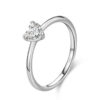 ea17ae96851c6d0b Modian Authentic 925 Sterling Silver Simple Love Heart AAAAA Zirconia Sparkling Finger Ring For Women Female Wedding Jewelry