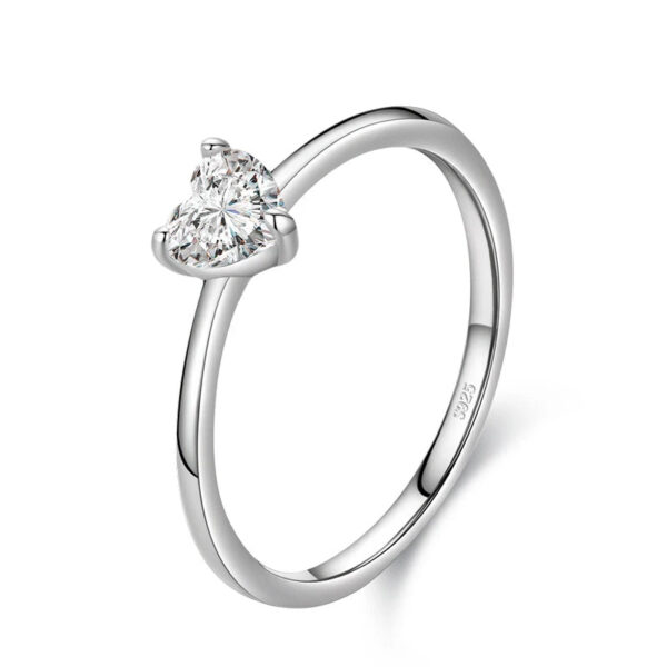 ea17ae96851c6d0b Modian Authentic 925 Sterling Silver Simple Love Heart AAAAA Zirconia Sparkling Finger Ring For Women Female Wedding Jewelry