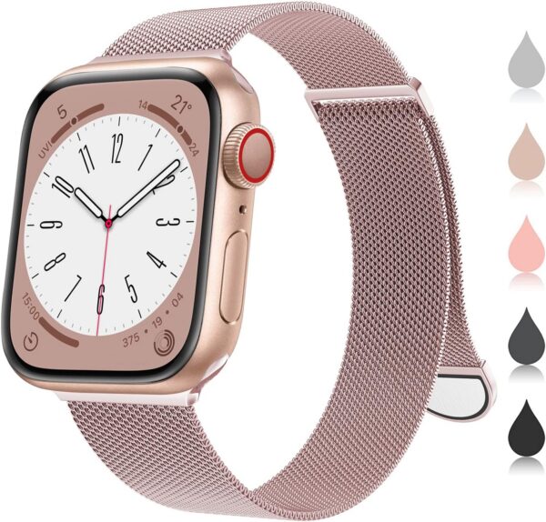 ea2673399a44b73b OULUOQI Compatible with Apple Watch Band Series 9, Ultra/Ultra 2, SE 8 7 6 5 4 3 2 1 38mm 40mm 41mm 42mm 44mm 45mm 49mm Women and Men, Stainless Steel Milanese Loop Magnetic Clasp Replacement for