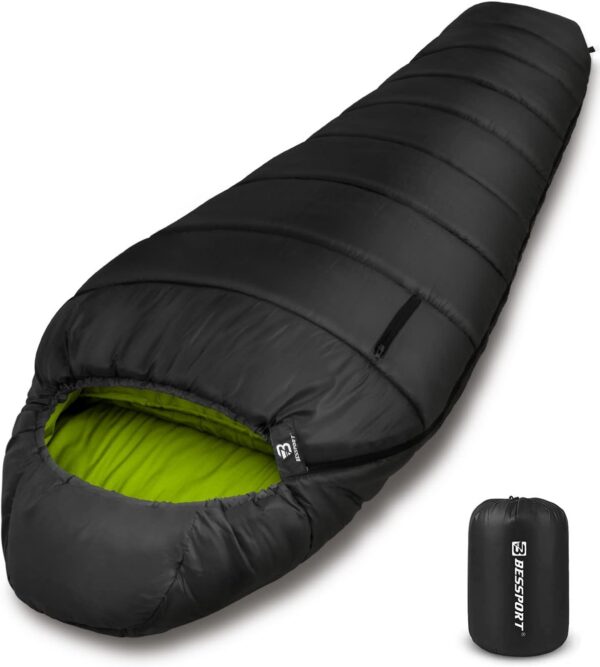 ea48c7a9d0c5180f Bessport Mummy Sleeping Bag | 15-45 ℉ Extreme 3-4 Season Sleeping Bag for Adults Cold Weather– Warm and Washable, for Hiking Traveling & Outdoor Activities