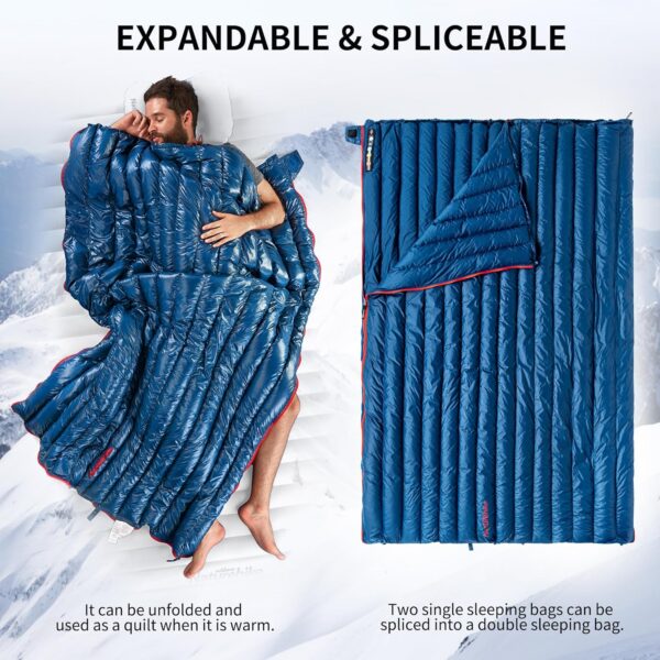 Naturehike Ultralight Backpacking Down Sleeping Bag for Adults, 650 Fill Power Sleeping Bag for 42/52℉, 20oz Compact Lightweight Sleeping Bags for Hiking Camping 3 Seasons