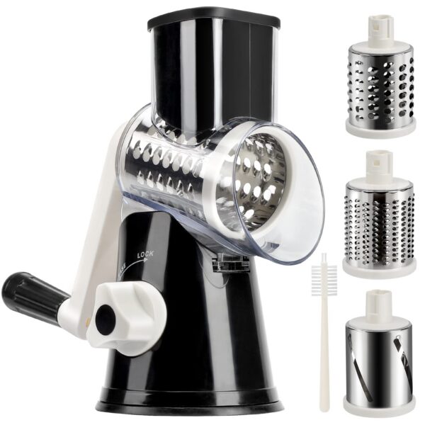 YNNICO Rotary Grater - Manual Mandoline Non-slip Suction Base, Vegetable Slicer