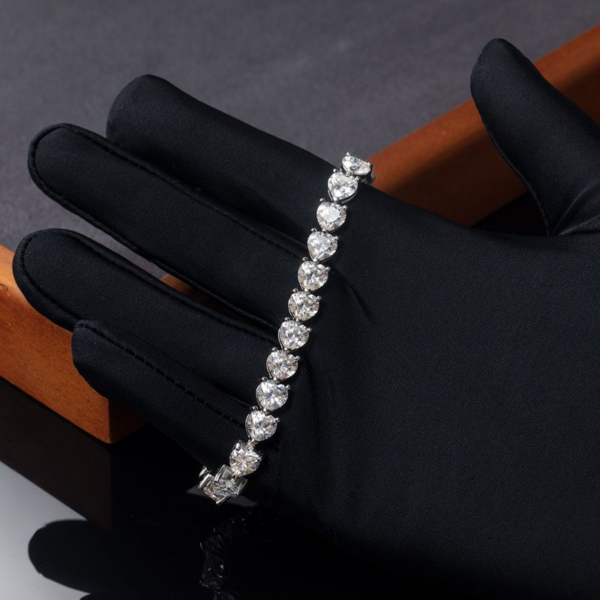 ea5672788854ec1a 1carat Heart Cut Moissanite Tennis Necklace Bracelet Jewelry Set for Women Sier Diamond Neck Chain Choker with Certificate