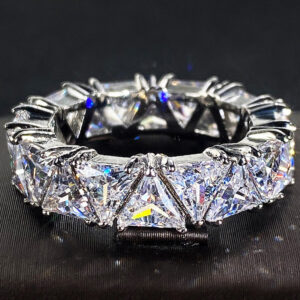 ea6d5e861421a604 Eternity Triangle Lab Diamond Ring Sterling Sier Engagement Wedding Band Rings for women Bridal Party Jewelry Gift