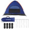 TOMSHOO 3-4 Persons Camping Tent Lightweight Outdoor Backpacking Tent with Rain Fly for Family Camping Hiking Beach Fishing Tent