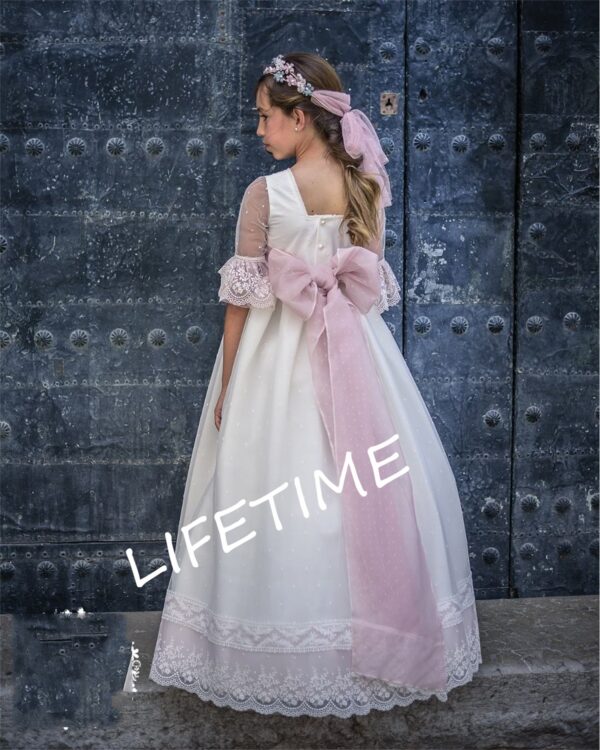 ea983372ce5fb8d5 Flower Girl Long Dresses for Wedding Floral Lace Tulle Floor Length Maxi Kids Bridesmaid Even Ball Gowns Wed Guest