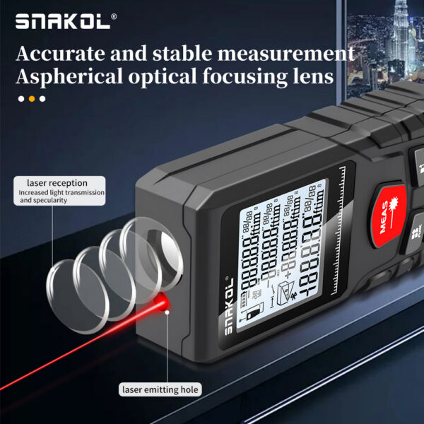 Snakol Tape Measure 50M/70M/100M/120M Laser Distance Meter Rangefinder Profesional Digital Range Finder Ruler Test Tools