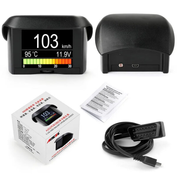 eab730200f8c5801 ANCEL A202 On-board Computer Car Digital Computer Display Speed Fuel Consumption Temperature Gauge OBD2 Automobile Scanner