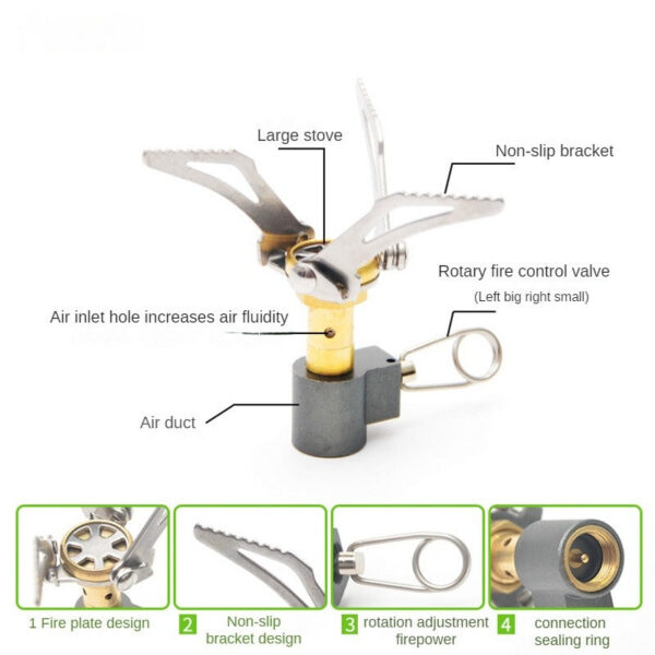 eac2acbd7ed29949 Outdoor Camping Burner Portable Mini Folding Stove Gas Heater Survival Furnace Foldable Furance Head for Picnic Cooker
