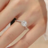 0.5/1CT Moissanite Engagement for Women D Color Sparkling Lab Diamond Fine Jewelry S Sier Rings Original Certified