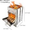 ead1a198256b6854 Tragbarer Campingkocher aus Edelstahl – kompakter faltbarer Holzgrill für Rucksackreisen, Wandern & Grillen im Freien, winddichtes Design mit 360° Luftstrom & stabilem Boden (Survival Gear)
