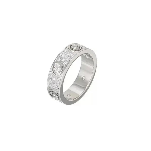 ead94f7e91538a44 brand Jewelry Designer Couples Diamond Screw Ring Ladies stainless steel zircon jewelry Gift 6-10